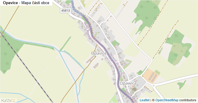 Opavice - mapa části obce