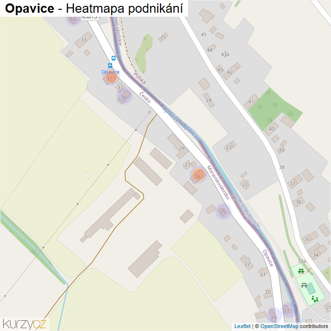 Mapa Opavice - Firmy v části obce.