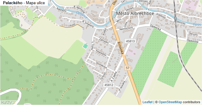 Palackého - mapa ulice