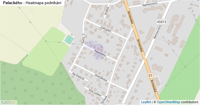 Palackého - mapa podnikání