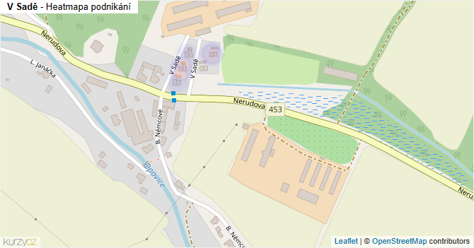 V Sadě - mapa podnikání