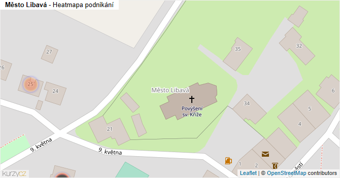 Město Libavá - mapa podnikání