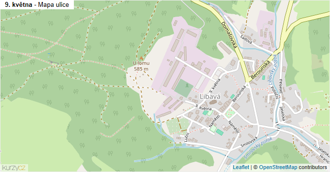 9. května - mapa ulice