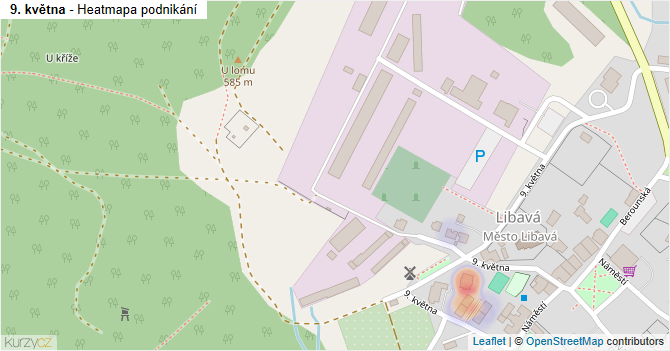 9. května - mapa podnikání