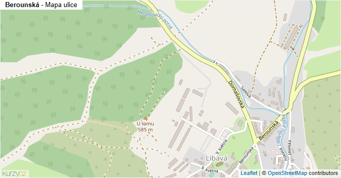 Berounská - mapa ulice