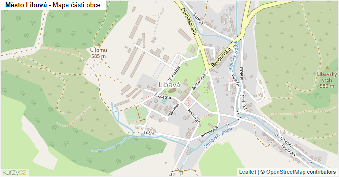 Město Libavá - mapa části obce