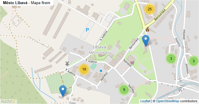 Město Libavá - mapa firem