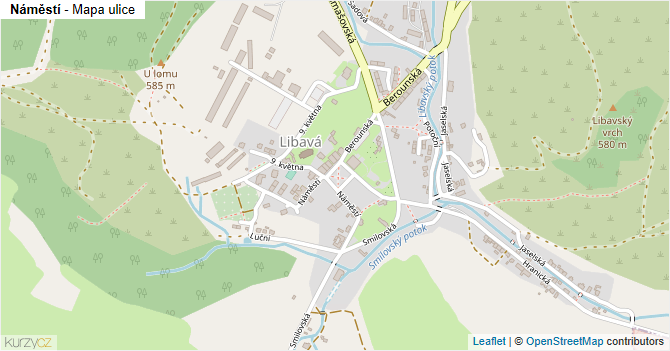 Náměstí - mapa ulice
