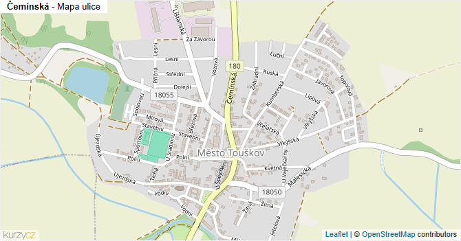 Čemínská - mapa ulice