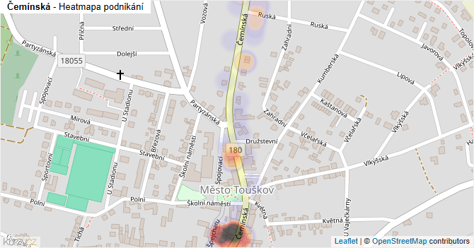 Čemínská - mapa podnikání