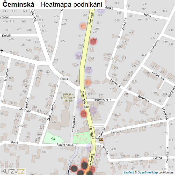 Mapa Čemínská - Firmy v ulici.