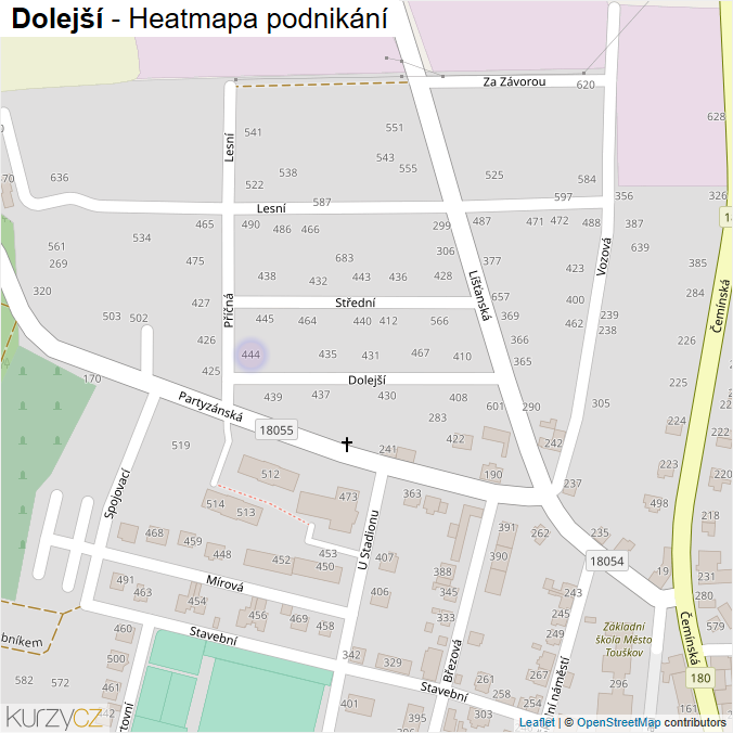 Mapa Dolejší - Firmy v ulici.