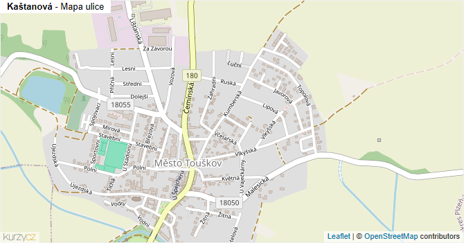 Kaštanová - mapa ulice
