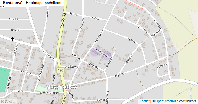 Kaštanová - mapa podnikání