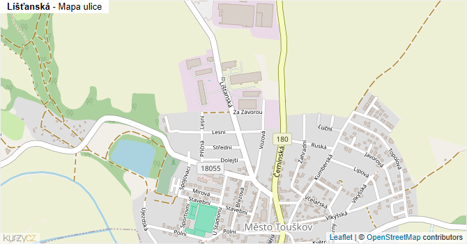 Líšťanská - mapa ulice