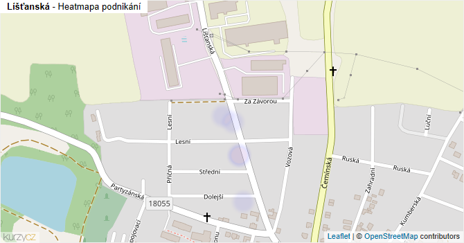 Líšťanská - mapa podnikání