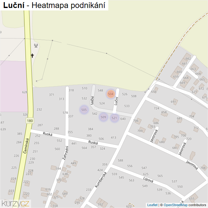 Mapa Luční - Firmy v ulici.