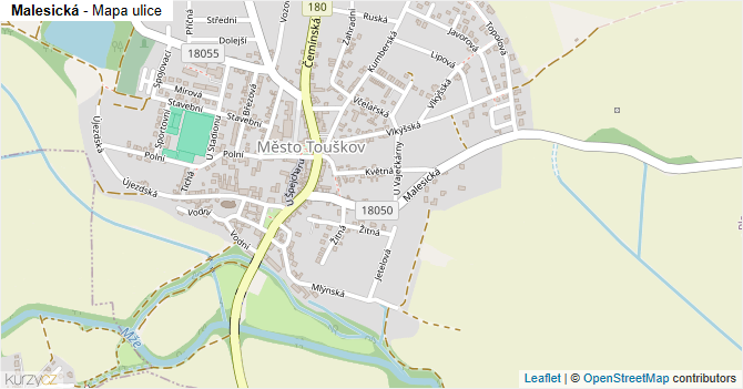 Malesická - mapa ulice