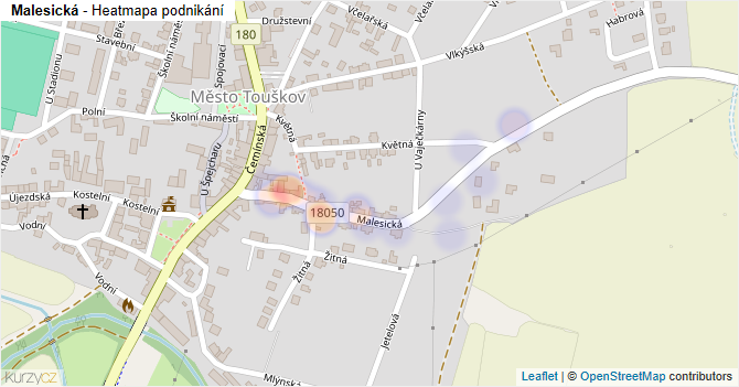 Malesická - mapa podnikání