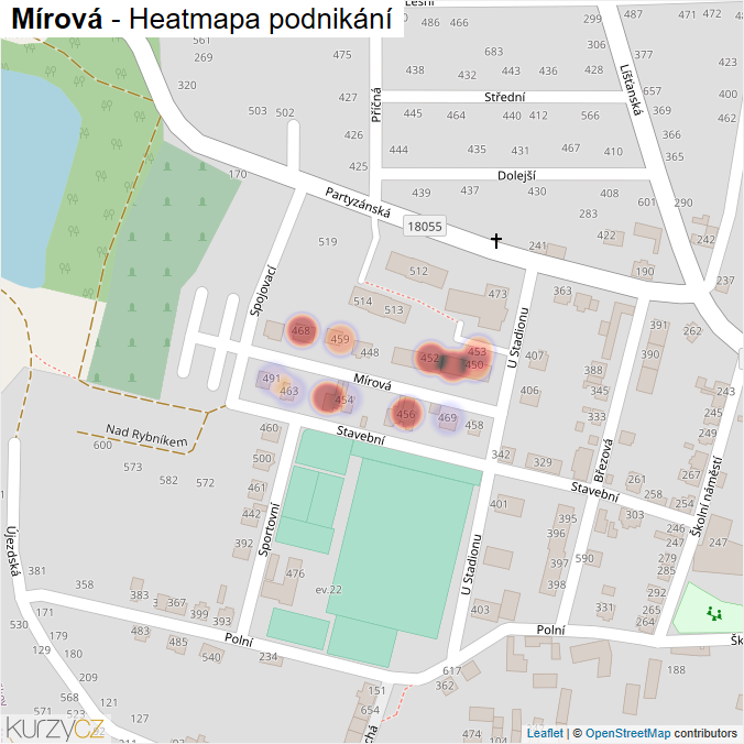 Mapa Mírová - Firmy v ulici.