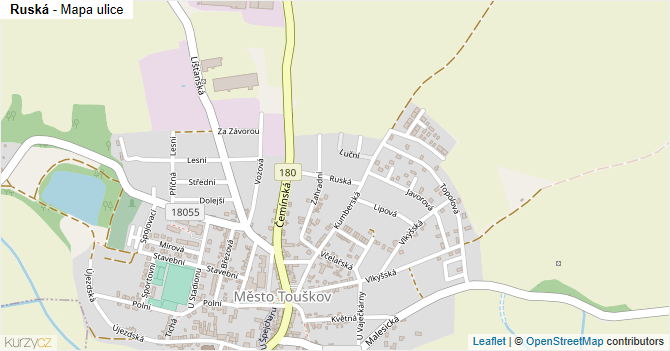 Ruská - mapa ulice
