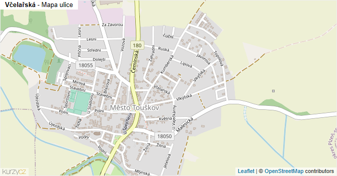 Včelařská - mapa ulice