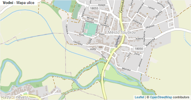 Vodní - mapa ulice