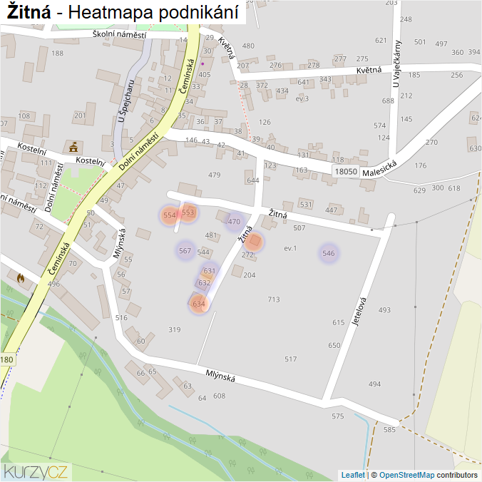 Mapa Žitná - Firmy v ulici.