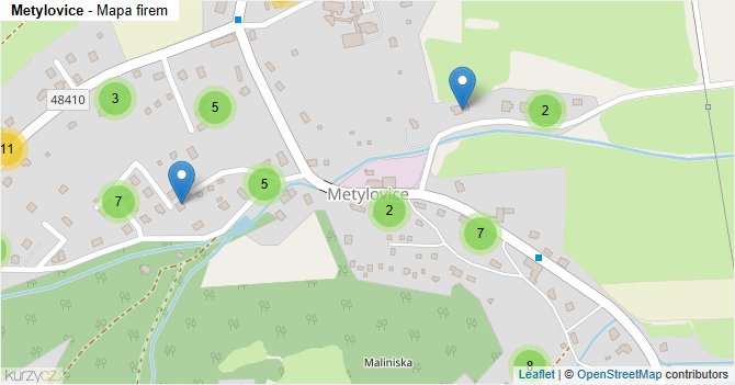 Metylovice - mapa firem