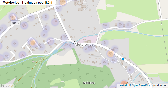 Metylovice - mapa podnikání