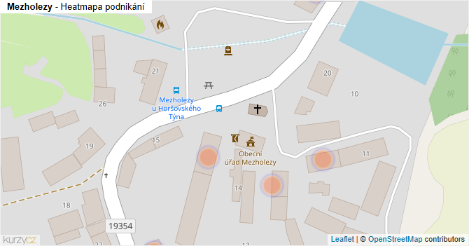 Mezholezy - mapa podnikání