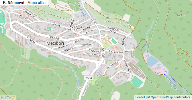 B. Němcové - mapa ulice