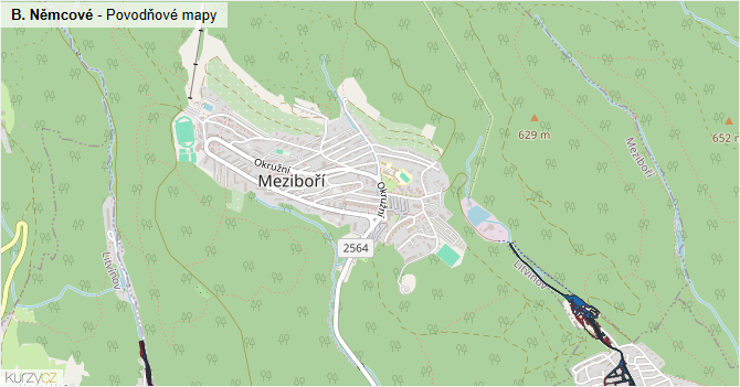 B. Němcové - záplavové mapy stoleté vody