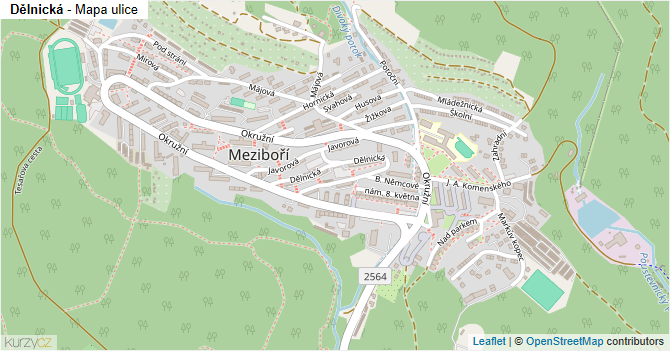 Dělnická - mapa ulice