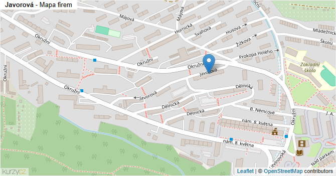 Javorová - mapa firem