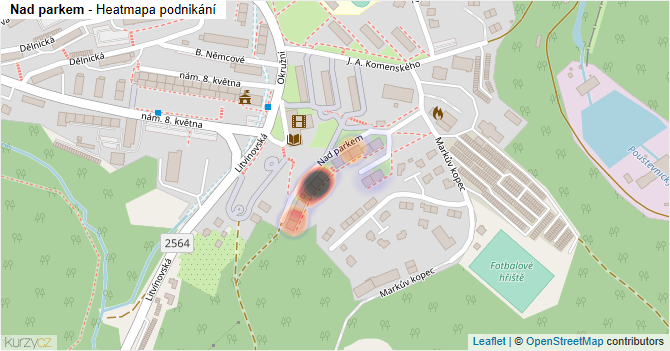 Nad parkem - mapa podnikání