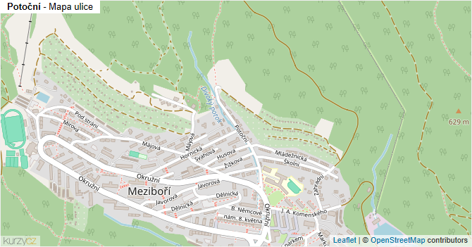 Potoční - mapa ulice