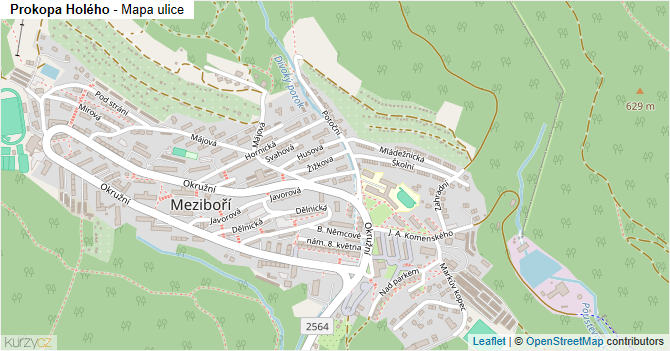 Prokopa Holého - mapa ulice
