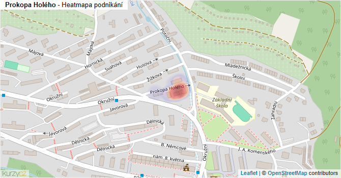 Prokopa Holého - mapa podnikání