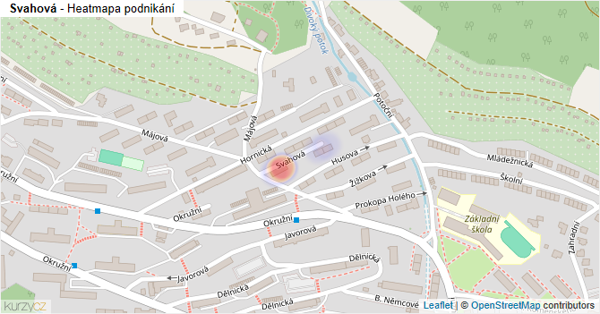 Svahová - mapa podnikání