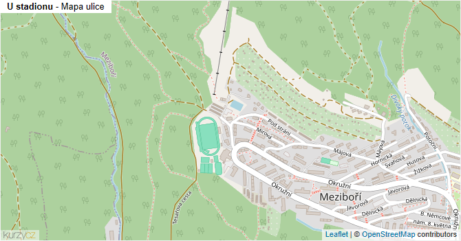 U stadionu - mapa ulice