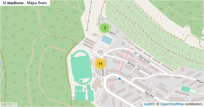 U stadionu - mapa firem