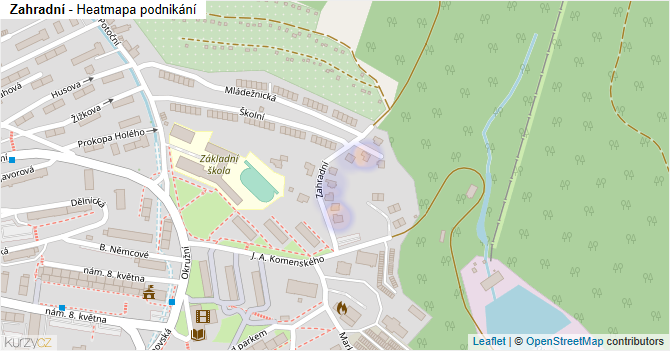 Zahradní - mapa podnikání