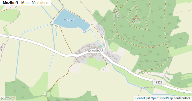 Mezihoří - mapa části obce