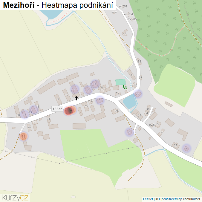 Mapa Mezihoří - Firmy v části obce.