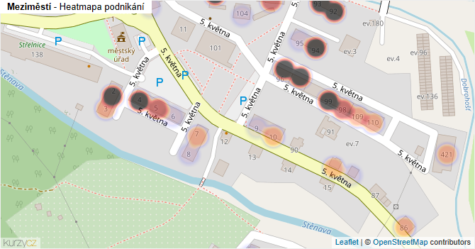 Meziměstí - mapa podnikání