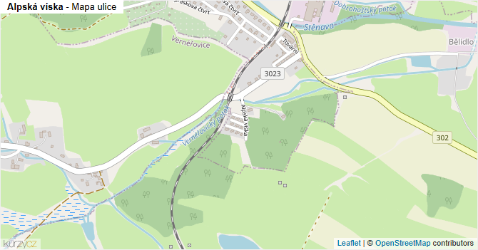 Alpská víska - mapa ulice