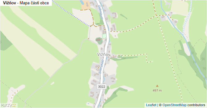 Vižňov - mapa části obce