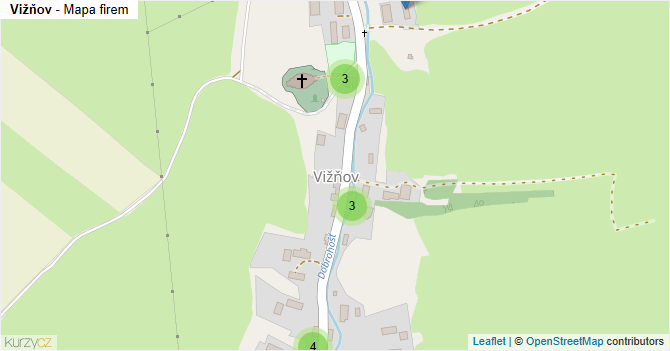 Vižňov - mapa firem