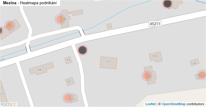 Mezina - mapa podnikání